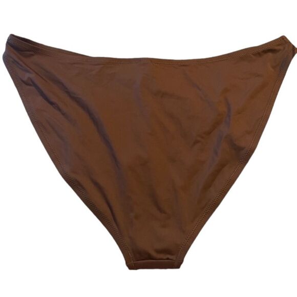 SKIMS NWT Recycled Swim Mid Coverage Swim Bottom Bikini Swim In Cocoa Brown - Picture 5 of 7